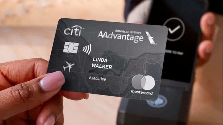 Citi AAdvantage card held at a payment terminal